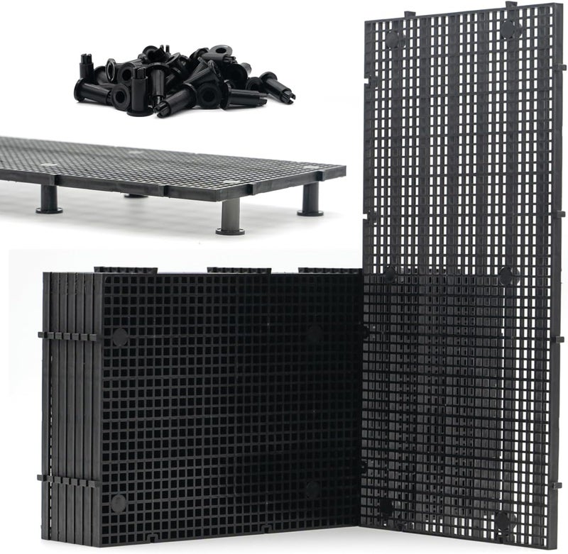 LINLAN 8 Pieces High-Density Aquarium Grid Plastic with 48 Brackets, Fish Tank Divider, Egg Crate for DIY Filtration and Bottom Protection in Aquascaping - Image 1